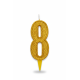 Cвічка цифра "8" золото глітер, 7 см