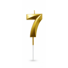 Свічка цифра 3D грані "7" золото 4,5 см
