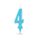 Cвічка цифра "4" блакитна глітер, 7 см