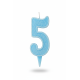 Cвічка цифра "5" блакитна глітер, 7 см