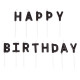 Праздничные буквы-свечи "HAPPY BIRTHDAY" черного цвета