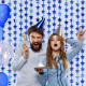 Шторка для фотозоны 2х1 м, со звездами синего цвета