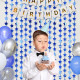 Шторка для фотозоны 2х1 м, со звездами синего цвета