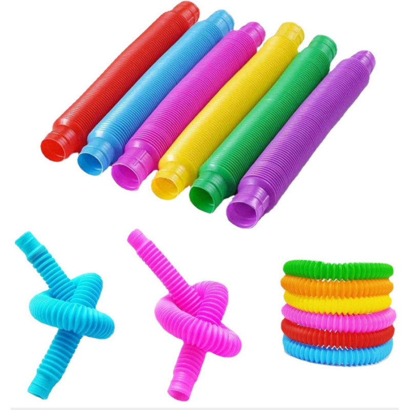 Антистрес іграшка Pop Tube гофрована, розвиваюча, 20х3 см (середня)