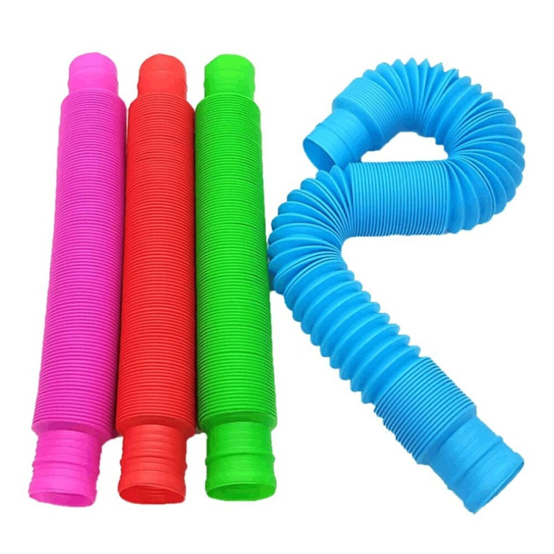 Антистрес іграшка Pop Tube гофрована, розвиваюча, 20х3 см (середня)