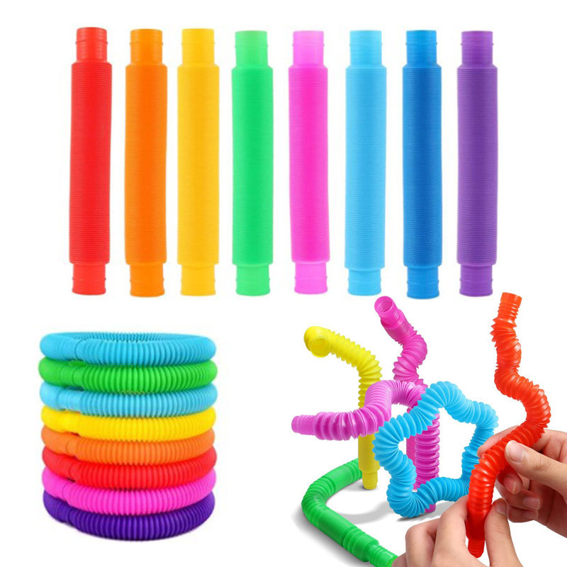 Антистрес іграшка Pop Tube гофрована, розвиваюча, 20х3 см (середня)