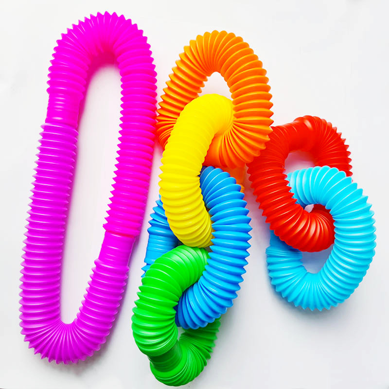 Антистрес іграшка Pop Tube гофрована, розвиваюча, 20х3 см (середня)