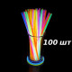 Светящиеся неоновые палочки браслеты глоустик 100 шт в тубусе, Glow stick