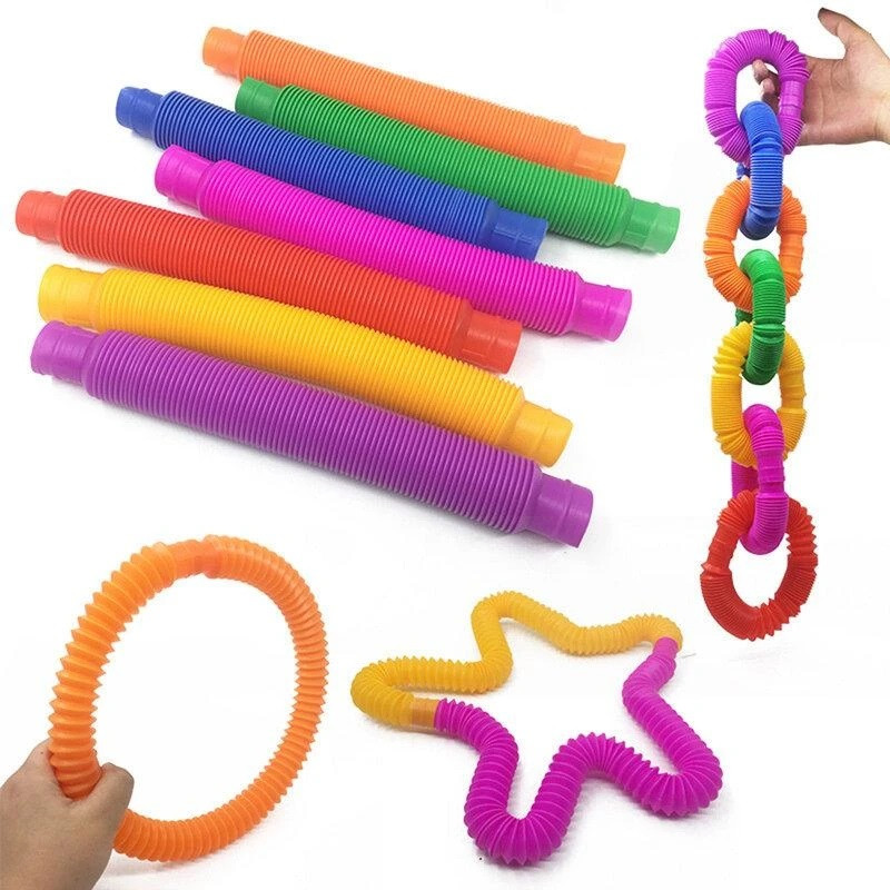 Антистрес-труба Pop Tube розвиваюча гофрована, 23х5 см