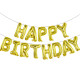 Надпись фольгированная "HAPPY BIRTHDAY" золотистая, 40 см