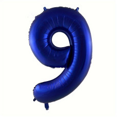Повітряна куля "Цифра 9" фольгована, синя, 76 см, в індивідуальній упаковці