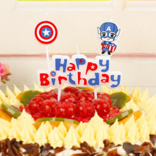 Фігурні свічки на піках "Happy Birthday Капітан Америка", 3 шт