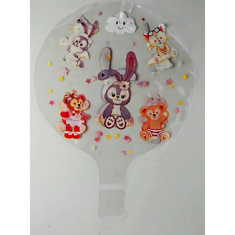 Воздушный шар Баблс (Bubbles) 24" (60 см) с принтом "Плюшевые звери"