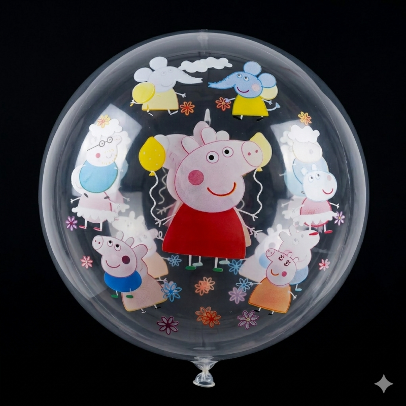 Повітряна кулька Баблс (Bubbles) 24" (60 см) з малюнком "Свинка Пеппа"