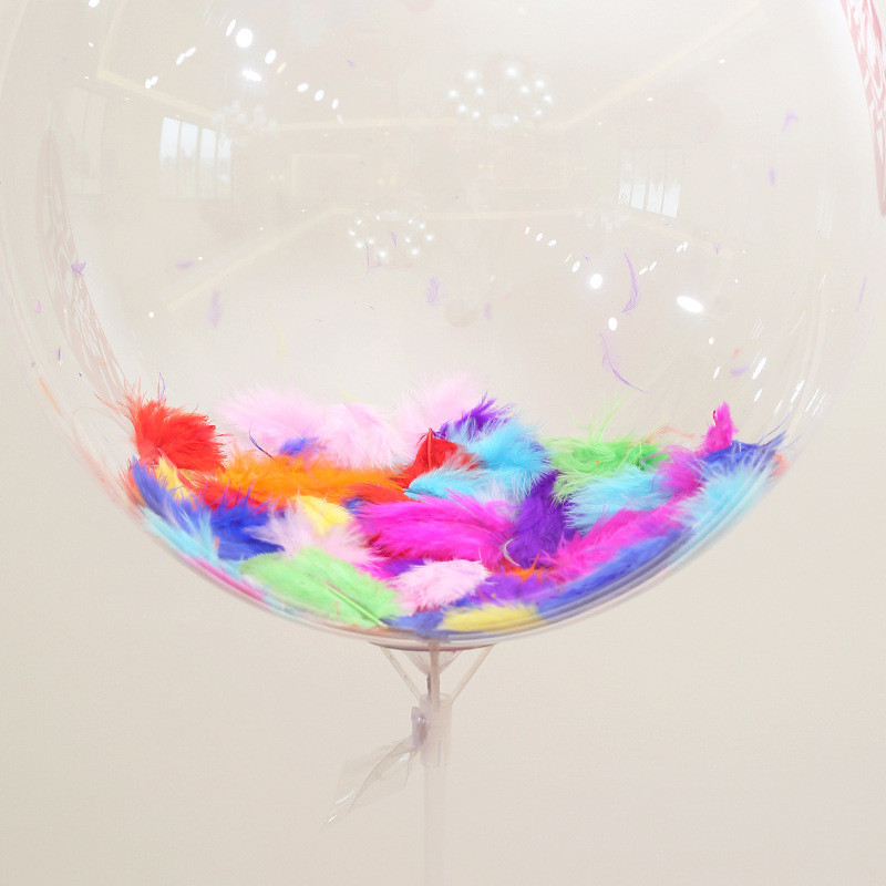Перья разноцветные 5-8 см, для декора шаров Bubbles, упаковка 7-9 г